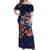 Australia and New Zealand Off Shoulder Maxi Dress Merry Christmas-Tuatara and Koala with Plants Xmas Style