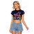 Australia and New Zealand Raglan Cropped T Shirt Merry Christmas-Tuatara and Koala with Plants Xmas Style