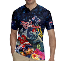 Australia and New Zealand Rugby Jersey Merry Christmas-Tuatara and Koala with Plants Xmas Style