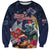 Australia and New Zealand Sweatshirt Merry Christmas-Tuatara and Koala with Plants Xmas Style