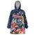 Australia and New Zealand Wearable Blanket Hoodie Merry Christmas-Tuatara and Koala with Plants Xmas Style