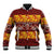 Samoa Siapo and Tapa Baseball Jacket Pacific Tribal Pattern with Hibiscus Striped Style