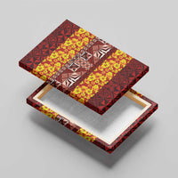 Samoa Siapo and Tapa Canvas Wall Art Pacific Tribal Pattern with Hibiscus Striped Style LT03 - Polynesian Pride