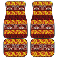 Samoa Siapo and Tapa Car Mats Pacific Tribal Pattern with Hibiscus Striped Style LT03 - Polynesian Pride