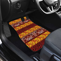 Samoa Siapo and Tapa Car Mats Pacific Tribal Pattern with Hibiscus Striped Style LT03 - Polynesian Pride