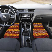 Samoa Siapo and Tapa Car Mats Pacific Tribal Pattern with Hibiscus Striped Style LT03 Set 2pcs - Front Red - Polynesian Pride