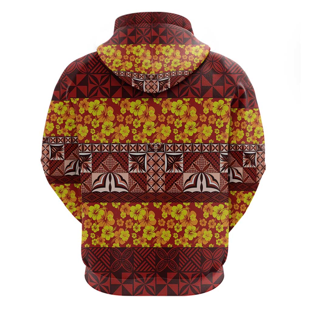 Samoa Siapo and Tapa Hoodie Pacific Tribal Pattern with Hibiscus Striped Style LT03 - Polynesian Pride
