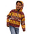 Samoa Siapo and Tapa Kid Hoodie Pacific Tribal Pattern with Hibiscus Striped Style