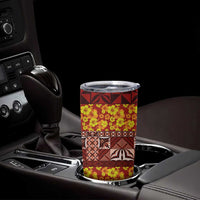 Samoa Siapo and Tapa Tumbler Cup Pacific Tribal Pattern with Hibiscus Striped Style LT03 - Polynesian Pride