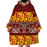 Samoa Siapo and Tapa Wearable Blanket Hoodie Pacific Tribal Pattern with Hibiscus Striped Style LT03 - Polynesian Pride