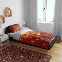 Samoa Tapa Pacific Tribal Pattern Bedding Set Hibiscus and Plumeria