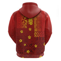 Samoa Tapa Pacific Tribal Pattern Hoodie Hibiscus and Plumeria LT03 - Polynesian Pride