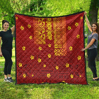 Samoa Tapa Pacific Tribal Pattern Quilt Hibiscus and Plumeria LT03 - Polynesian Pride