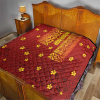 Samoa Tapa Pacific Tribal Pattern Quilt Hibiscus and Plumeria LT03 - Polynesian Pride