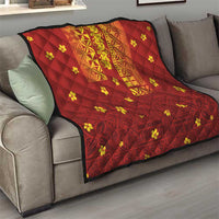 Samoa Tapa Pacific Tribal Pattern Quilt Hibiscus and Plumeria LT03 - Polynesian Pride
