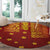 Samoa Tapa Pacific Tribal Pattern Round Carpet Hibiscus and Plumeria