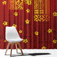 Samoa Tapa Pacific Tribal Pattern Window Curtain Hibiscus and Plumeria LT03 - Polynesian Pride