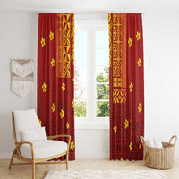 Samoa Tapa Pacific Tribal Pattern Window Curtain Hibiscus and Plumeria LT03 - Polynesian Pride