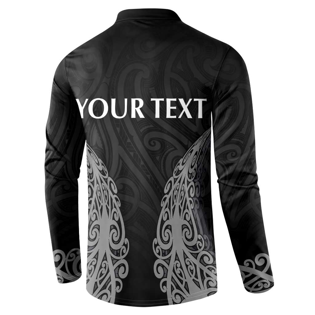 New Zealand Netball Button Sweatshirt Koru and Maori Tattoo Jersey