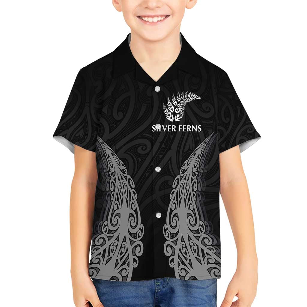 New Zealand Netball Family Matching Off Shoulder Maxi Dress and Hawaiian Shirt Koru and Maori Tattoo Jersey