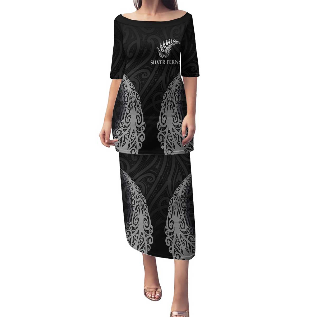 New Zealand Netball Family Matching Puletasi and Hawaiian Shirt Koru and Maori Tattoo Jersey