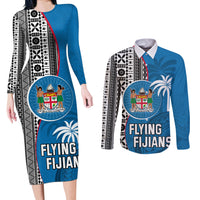 fiji-rugby-couples-matching-long-sleeve-bodycon-dress-and-long-sleeve-button-shirts-coat-of-arms-palm-tree-mix-polynesia-tapa-pattern