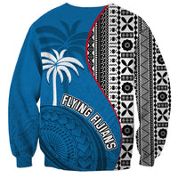 Fiji Rugby Sweatshirt Coat of Arms Palm Tree Mix Polynesia Tapa Pattern LT03 - Polynesian Pride