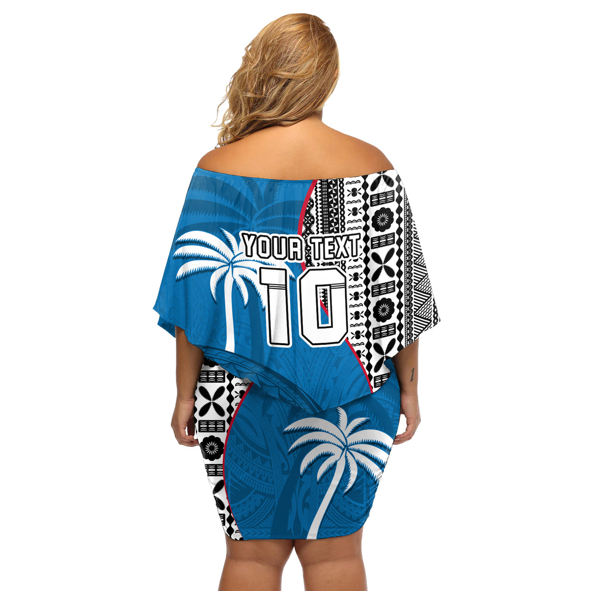 custom-fiji-rugby-off-shoulder-short-dress-coat-of-arms-palm-tree-mix-polynesia-tapa-pattern