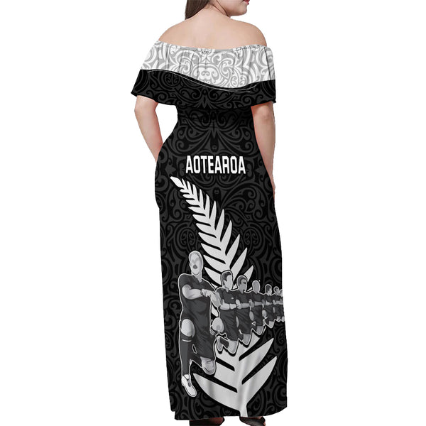 Custom Australia Wallabies and Aotearoa Rugby Summer Maxi Dress Kangaroo Black Fern Maori Gradient Vibe LT9