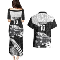 Custom New Zealand World Cup 2023 Couples Matching Puletasi Dress and Hawaiian Shirt Aotearoa Haka Rugby with Silver Fern Maori Ethnic Pattern LT03 - Polynesian Pride