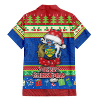 Solomon Islands Christmas Family Matching Mermaid Dress and Hawaiian Shirt Santa With Flag Of Solomon Polynesian Tribal Xmas Vibe LT03 - Polynesian Pride