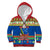 Solomon Islands Christmas Kid Hoodie Santa With Flag Of Solomon Polynesian Tribal Xmas Vibe LT03 Zip Hoodie Blue - Polynesian Pride