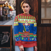 Solomon Islands Christmas Ugly Christmas Sweater Santa With Flag Of Solomon Polynesian Tribal Xmas Vibe LT03 - Polynesian Pride