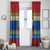 Solomon Islands Christmas Window Curtain Santa With Flag Of Solomon Polynesian Tribal Xmas Vibe LT03 - Polynesian Pride