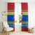 Solomon Islands Christmas Window Curtain Santa With Flag Of Solomon Polynesian Tribal Xmas Vibe LT03 - Polynesian Pride