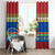 Solomon Islands Christmas Window Curtain Santa With Flag Of Solomon Polynesian Tribal Xmas Vibe LT03 - Polynesian Pride