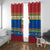 Solomon Islands Christmas Window Curtain Santa With Flag Of Solomon Polynesian Tribal Xmas Vibe LT03 With Grommets Blue - Polynesian Pride