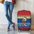 Personalised Solomon Islands Christmas Luggage Cover Santa With Flag Of Solomon Polynesian Tribal Xmas Vibe LT03 - Polynesian Pride