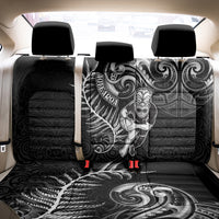 New Zealand Rugby Back Car Seat Cover Maori Warrior Rugby with Silver Fern Sleeve Tribal Ethnic Style