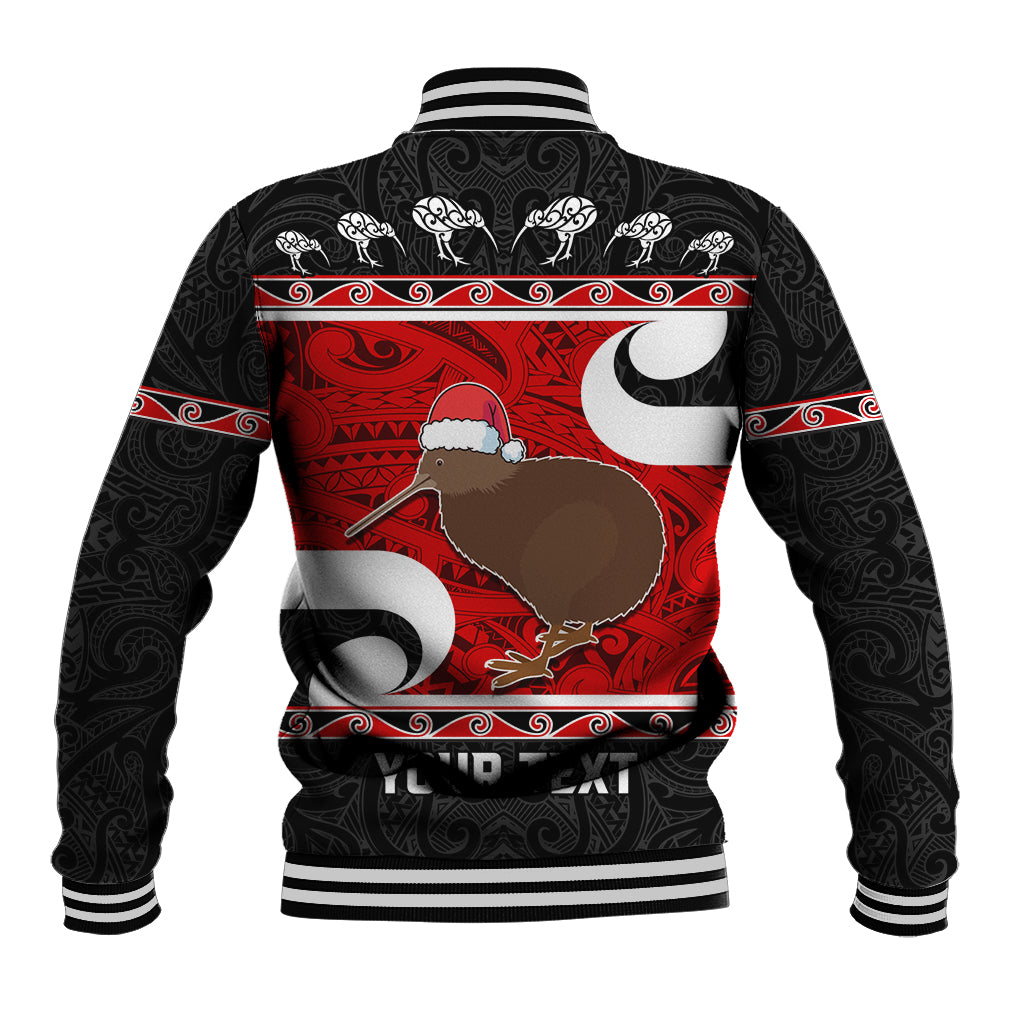 Personalized New Zealand Christmas Baseball Jacket Santa Haka Fern and Kiwi Bird Tino Rangatiratanga Maori Flag Style LT03 - Polynesian Pride