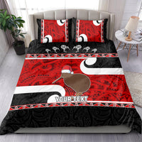 Personalized New Zealand Christmas Bedding Set Santa Haka Fern and Kiwi Bird Tino Rangatiratanga Maori Flag Style LT03 - Polynesian Pride