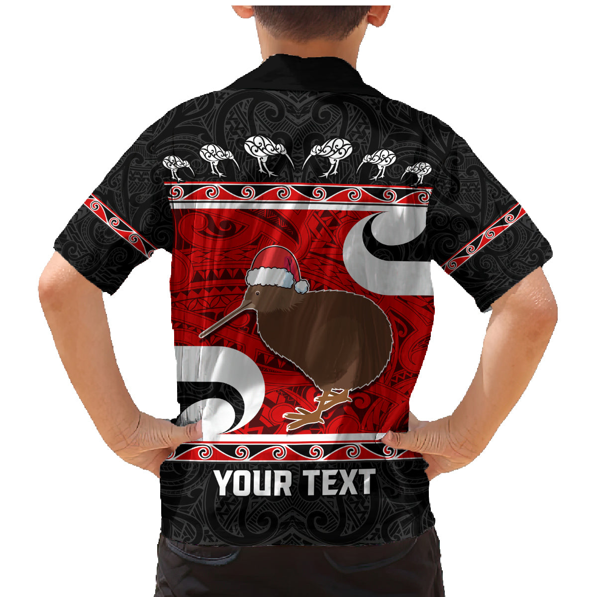 Personalized New Zealand Christmas Family Matching Mermaid Dress and Hawaiian Shirt Santa Haka Fern and Kiwi Bird Tino Rangatiratanga Maori Flag Style LT03 - Polynesian Pride