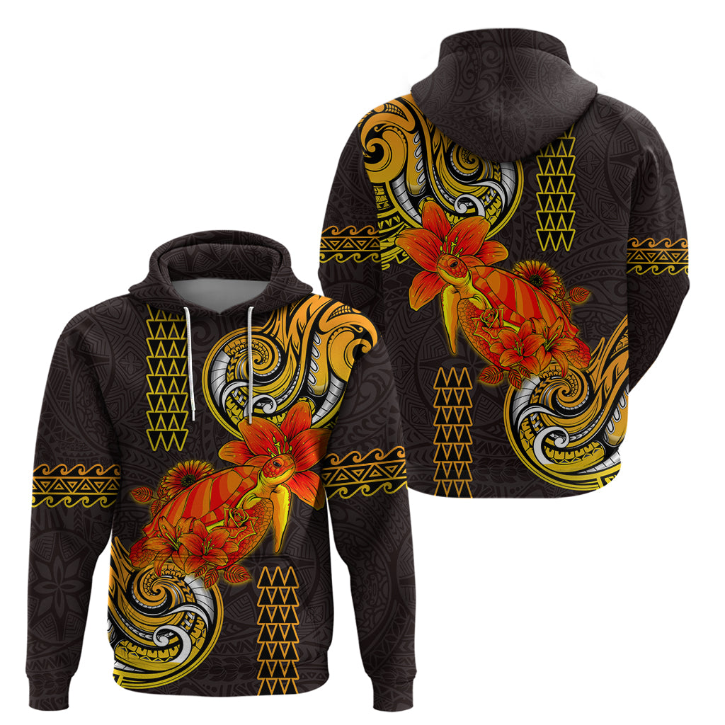 Hawaii Turtle Hibiscus Flower Hoodie Polynesian Tattoo LT03 - Polynesian Pride