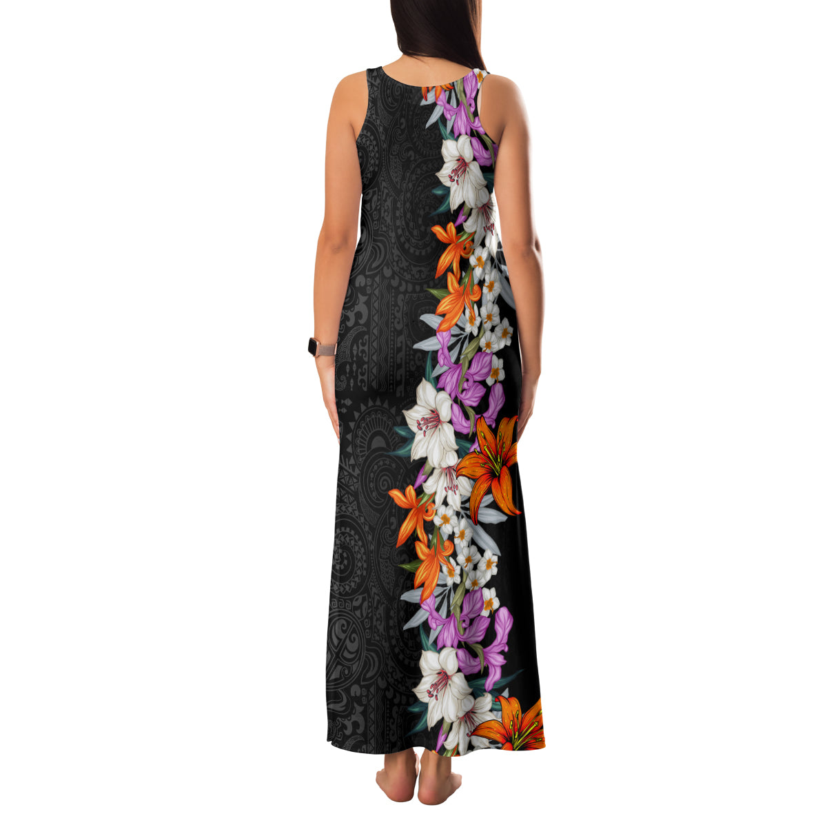 Hawaii Tropical Leaves and Flowers Family Matching Tank Maxi Dress and Hawaiian Shirt Tribal Polynesian Pattern LT03 - Polynesian Pride