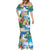 Hawaii Cocktails Mermaid Dress Parrot with Cute Beach Landscape and Tropical Plants