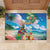 Hawaii Cocktails Rubber Doormat Parrot with Cute Beach Landscape and Tropical Plants