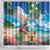Hawaii Cocktails Shower Curtain Parrot with Cute Beach Landscape and Tropical Plants