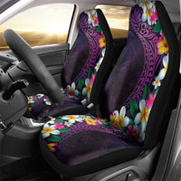 Hawaiian Plumeria-Polynesian Art Tattoo Mauve Color Car Seat Cover