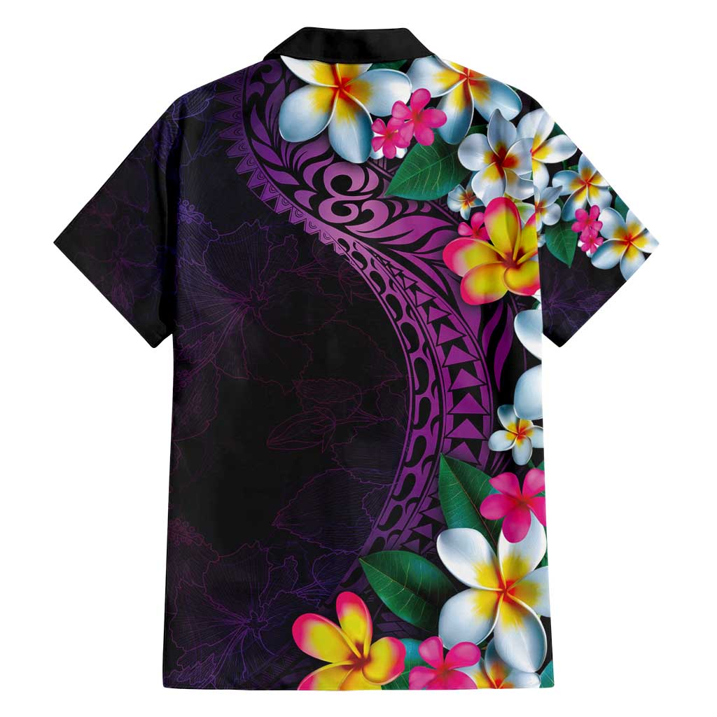 Hawaiian Plumeria-Polynesian Art Tattoo Mauve Color Family Matching Long Sleeve Bodycon Dress and Hawaiian Shirt