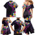 Hawaiian Plumeria-Polynesian Art Tattoo Mauve Color Family Matching Mermaid Dress and Hawaiian Shirt